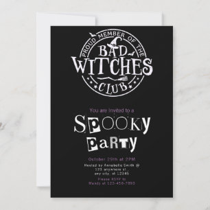 Bad Witches Club Minimalistisches Halloween-Party Einladung