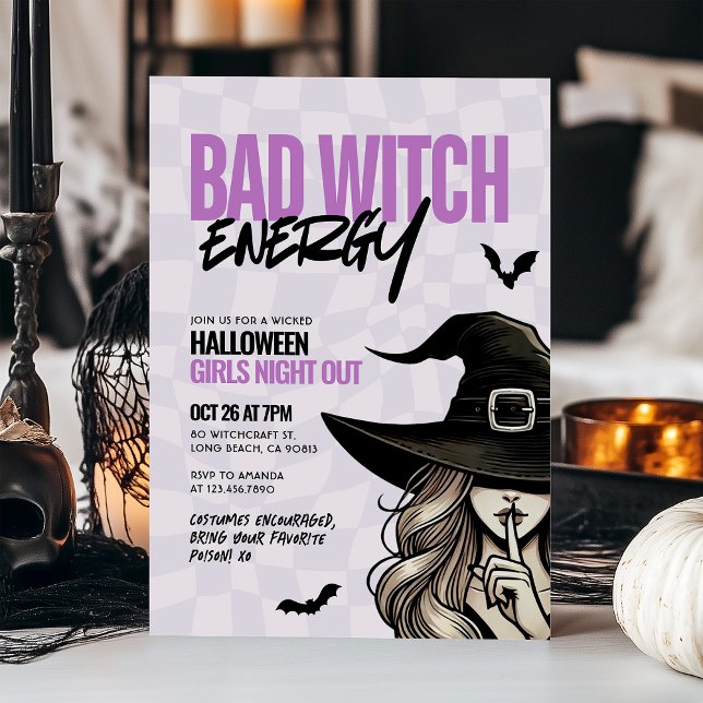 Bad Witze Energy Girls Night Out Halloween-Party Einladung (Von Creator hochgeladen)