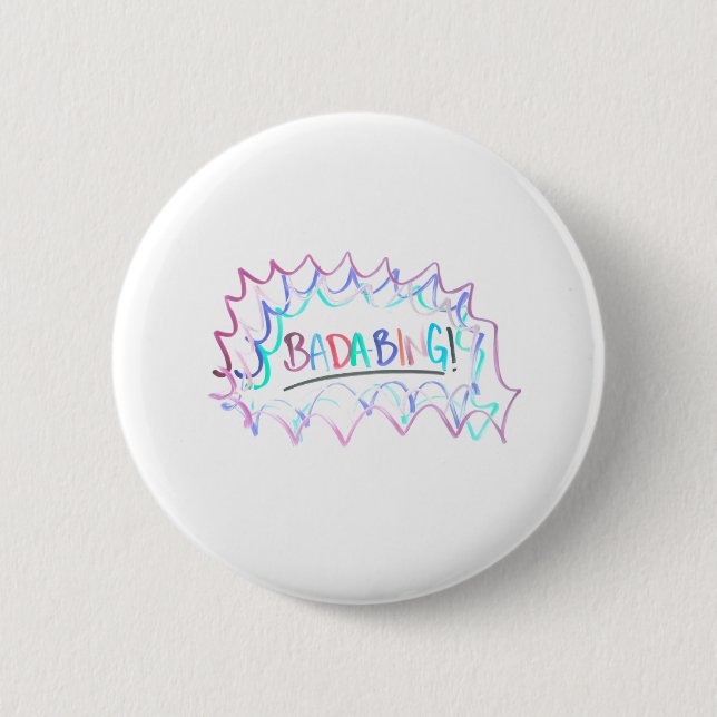 Badabing | Minimaler trockener Erase Doodle von Ha Button (Vorderseite)