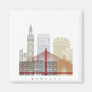 Badajoz-Skyline-Plakat Magnet