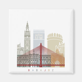 Badajoz-Skyline-Plakat Magnet