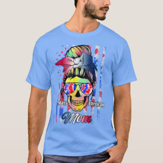 Badass American Mama Skeleton Gefärbte Krawatte 4. T-Shirt