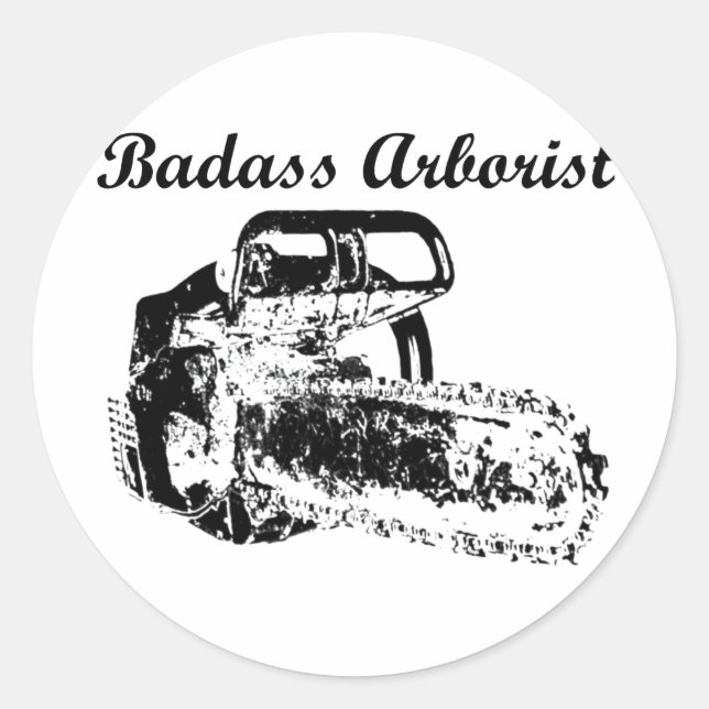 Badass Arborist - Chainsaw Runder Aufkleber (Vorderseite)