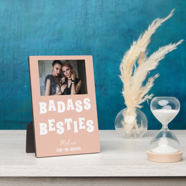 Badass Besties Funny Bridesmaid Gefallen Fotoplatte (Seite)