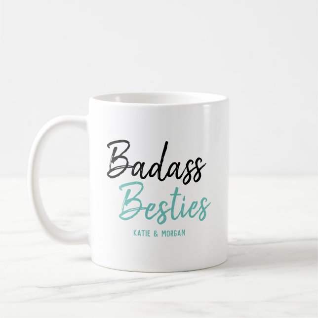 Badass Bestities Türkisches Blau Kaffeetasse (Links)