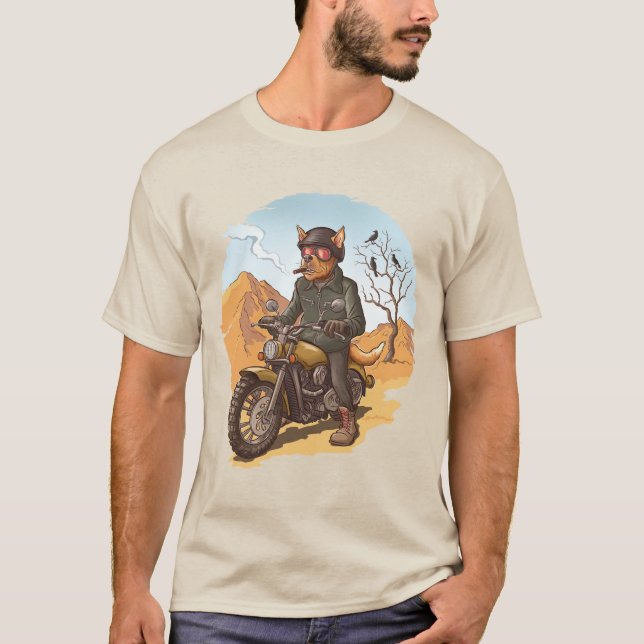 Badass Biker Dog T-Shirt (Vorderseite)