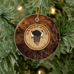 Badass-Bison-Farm-Logo-Tasse Keramik Ornament