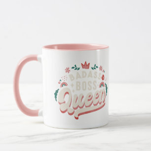 Badass Boss Queen   Stärkung des Retro-Feministers Tasse
