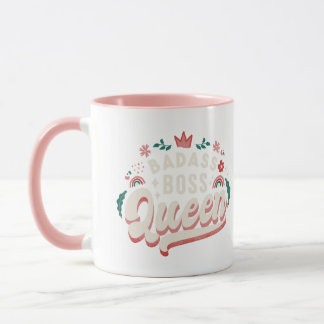 Badass Boss Queen | Stärkung des Retro-Feministers Tasse