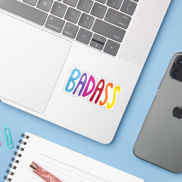BADASS Bunte Lustige Lettering Aufkleber