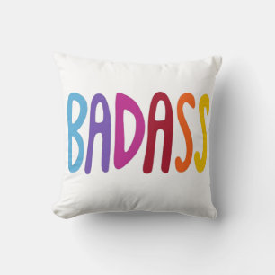 BADASS Bunte Lustige Lettering Kissen