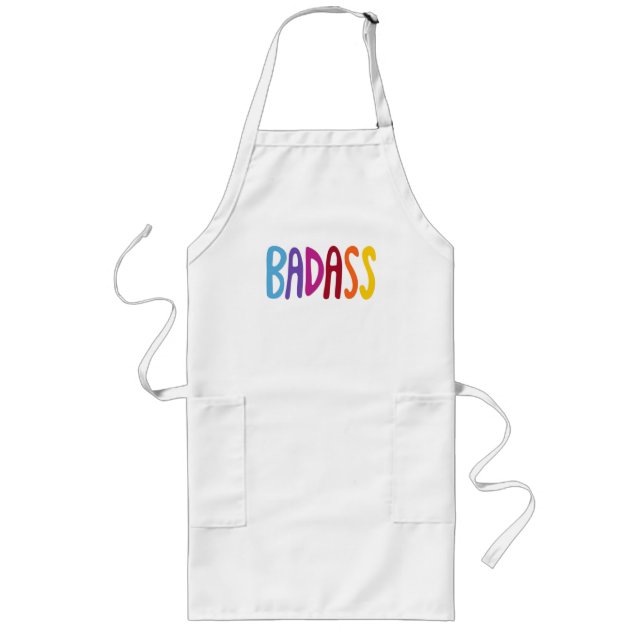 BADASS Bunte Lustige Lettering  Lange Schürze (Vorne)