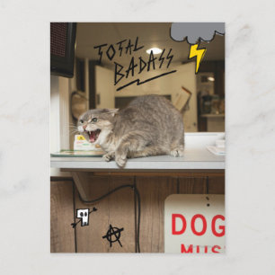 Badass Cat insgesamt Postkarte