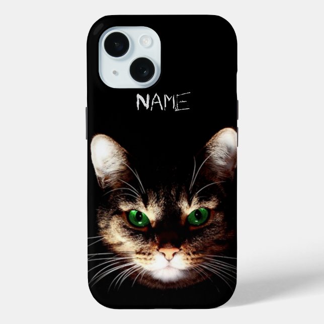 Badass Cats - Grüne Augen Personalisiert Case-Mate iPhone Hülle (Rückseite)