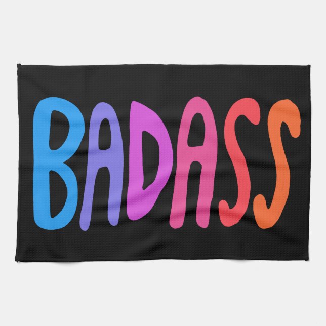 BADASS Cool & Fun BLACK Geschirrtuch (Horizontal)