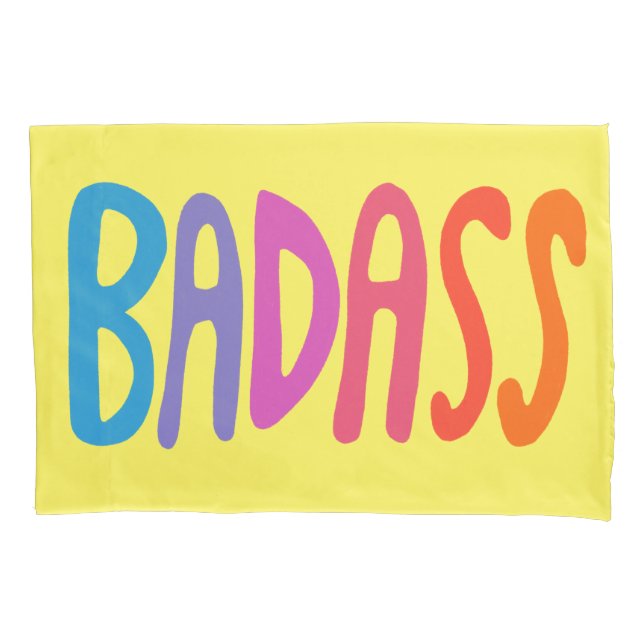 BADASS Cool- & Fun-gelb Kissenbezug (Vorderseite)