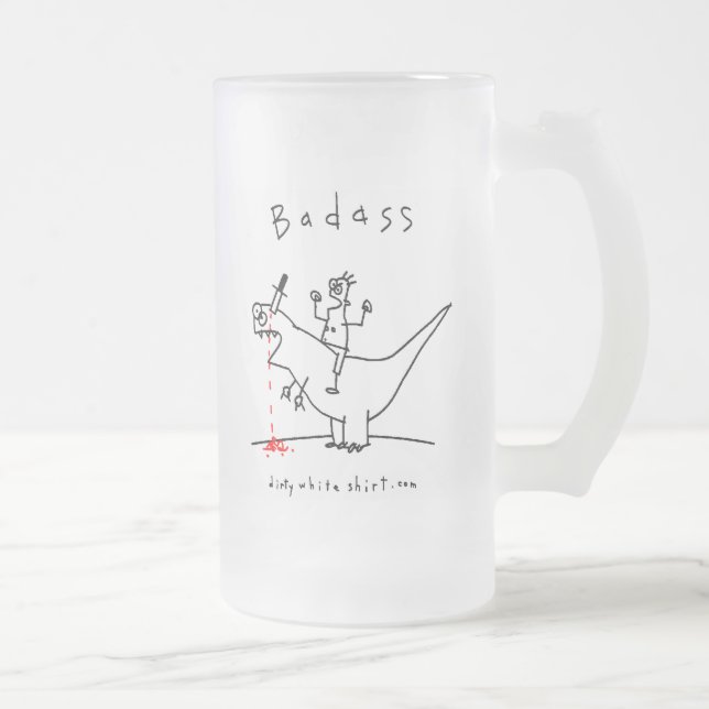 Badass Dinosaurier-Typ Mattglas Bierglas (Rechts)