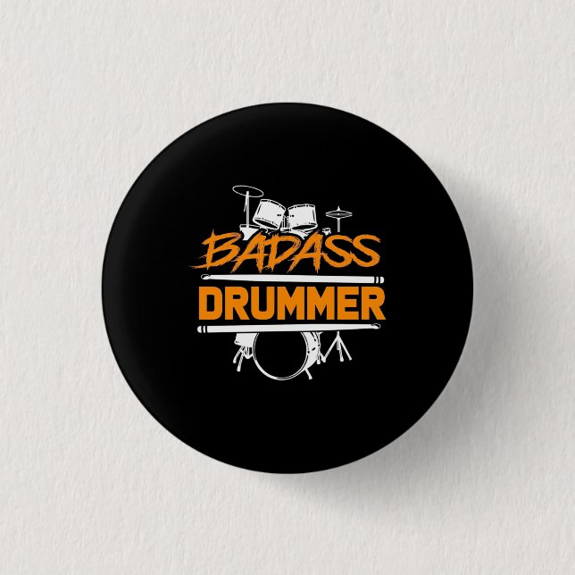 Badass Drummer Button (Vorderseite)