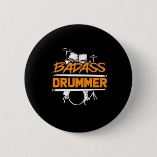 Badass Drummer Button