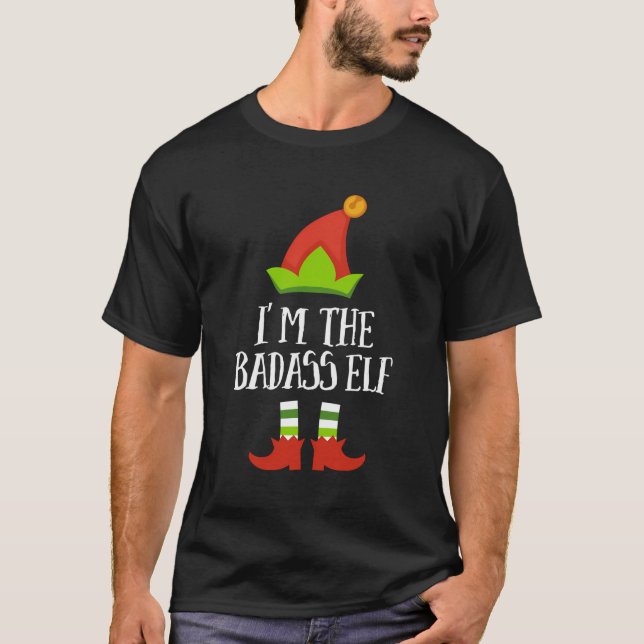Badass Elf Christmas Matching Family Group T-Shirt (Vorderseite)