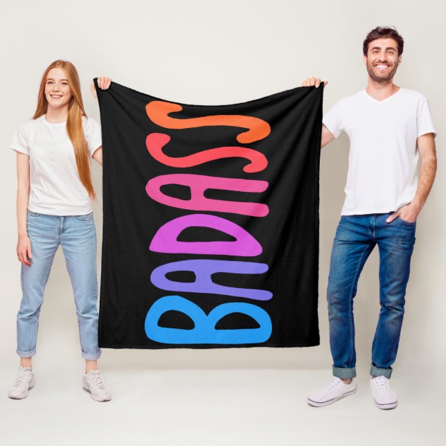 BADASS Farbenfrohe Cool- & Fun Streifen BLACK Fleecedecke (Beispiel)
