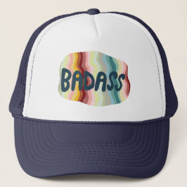 Badass farbiges Regenbogenhandschriftendesign Truckerkappe