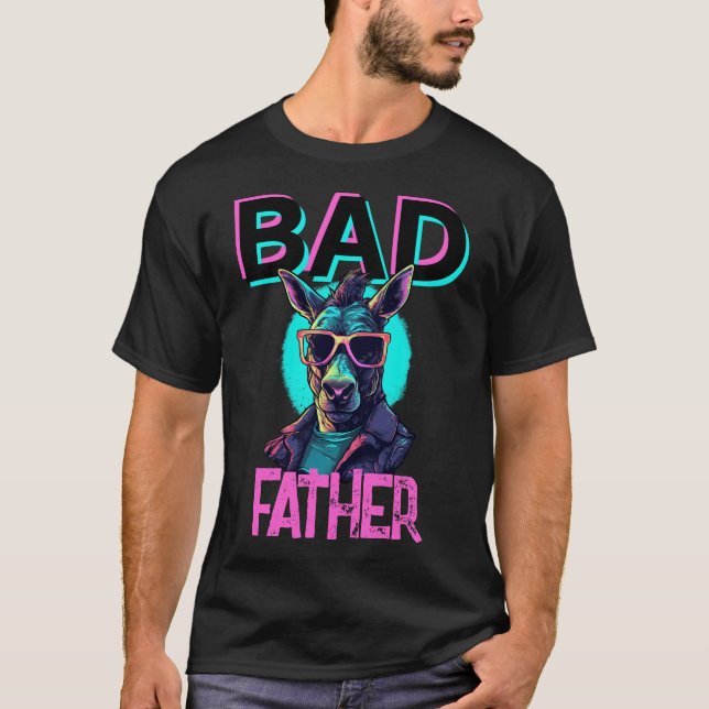 Badass Father Funny Donkey Coole Sonnenbrille Pun T-Shirt (Vorderseite)