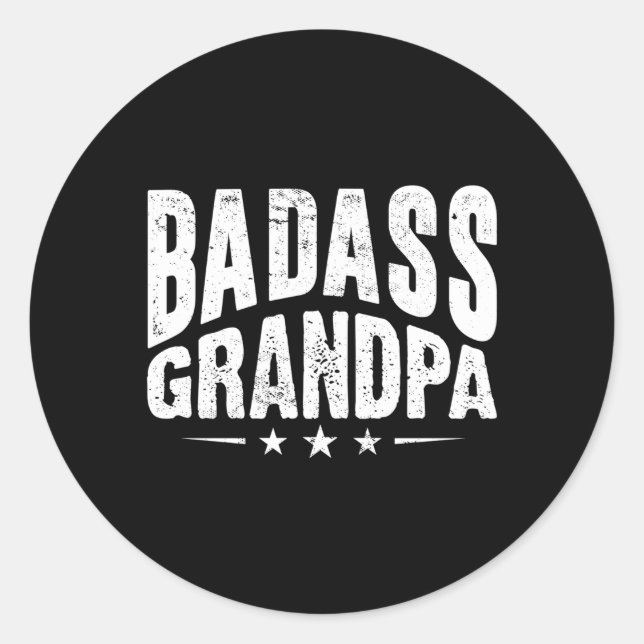 Badass Grandpa Phantastisch Großelterpartei Großgr Runder Aufkleber (Vorderseite)