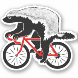 Badass Honey Badger Biker Red Bike Aufkleber