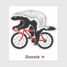Badass Honey Badger Biker Red Bike Aufkleber