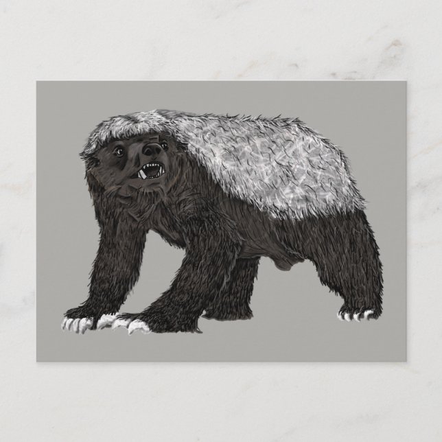 Badass Honey Badger Fearless Attitude Postkarte (Vorderseite)