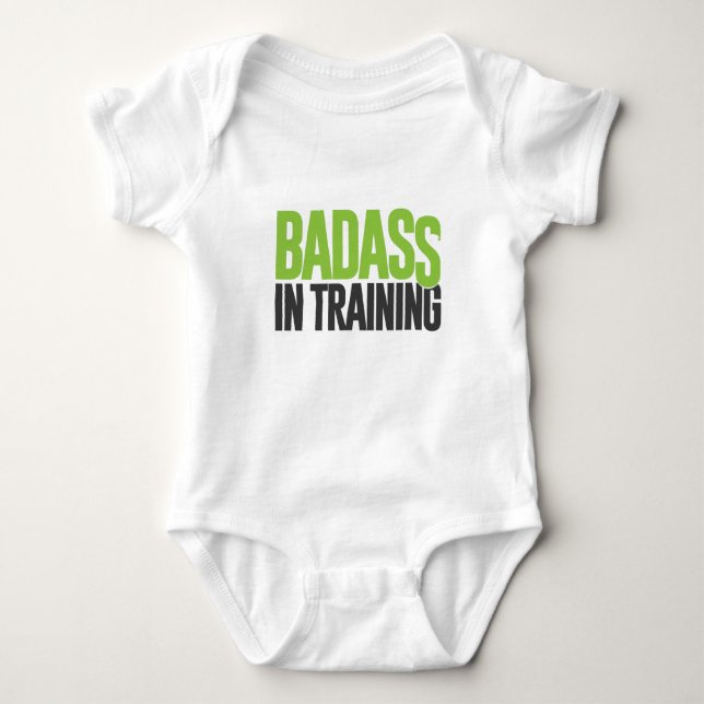 Badass im Training Baby Strampler (Vorderseite)