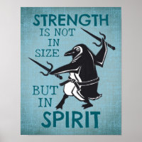 Badass Karate Penguin Motivierend