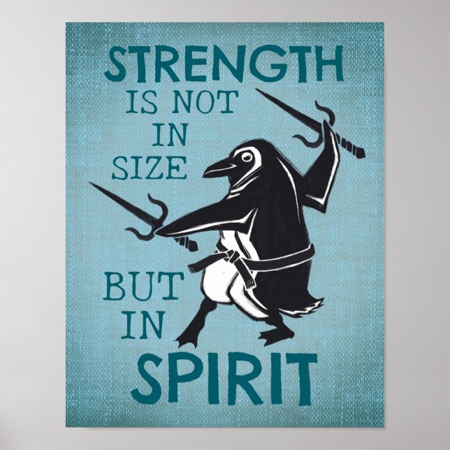 Badass Karate Penguin Motivierend Poster (Vorne)