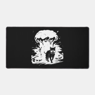 Badass-Katze mit Sonnenbrille, die vom e weggeht Schreibtischunterlage