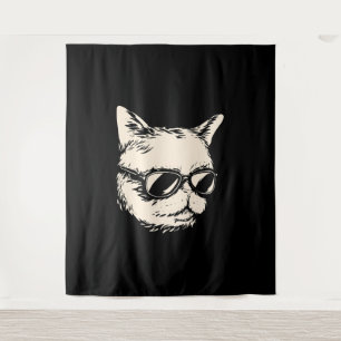 Badass-Katze mit Sonnenbrille-Katze Wandteppich