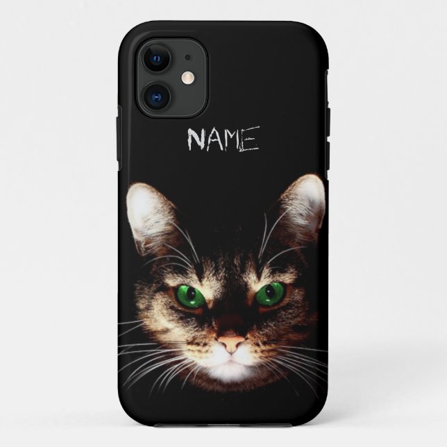 Badass Katzen - grüne Augen Case-Mate iPhone Hülle (Rückseite)