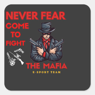 Badass Mafia E-Sport Team Gaming Mascot T-Shirt Quadratischer Aufkleber