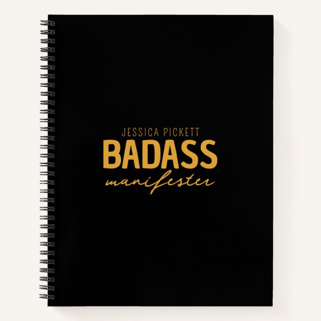 Badass Maniwären Black & Gold, Attraktionsgesetz Notizbuch (Vorderseite)