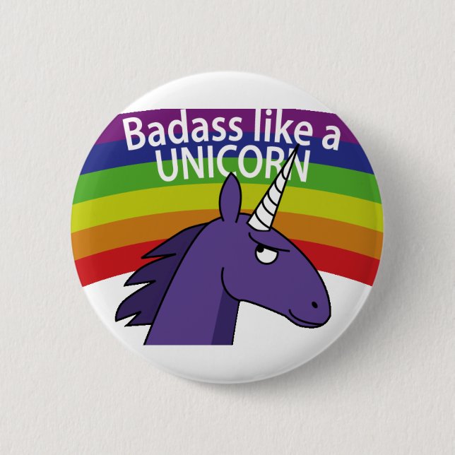 Badass mögen ein Einhorn! Button (Vorderseite)