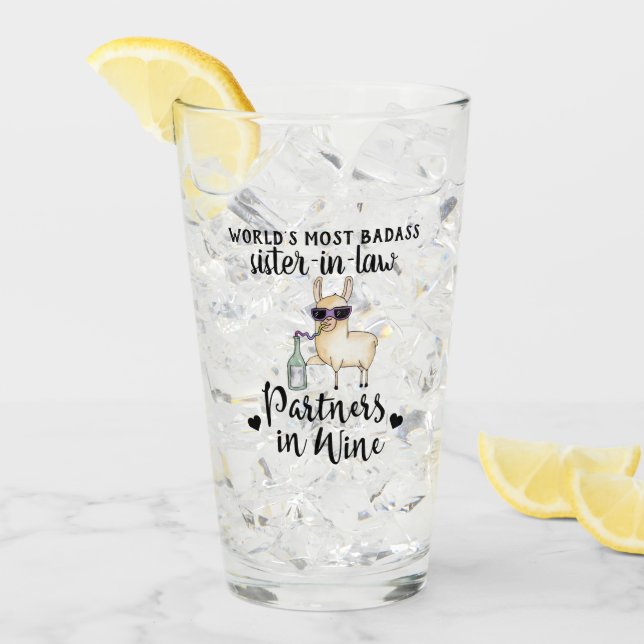 BADASS-Schwesternpartner im Weinmuseum Llama Glas (Vorderseite Ice)