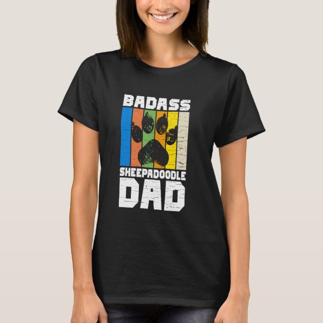 Badass Sheepadoodle Vater Sheepadoodle T-Shirt (Vorderseite)
