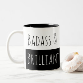 Badass u. glänzender Morgen Zweifarbige Tasse