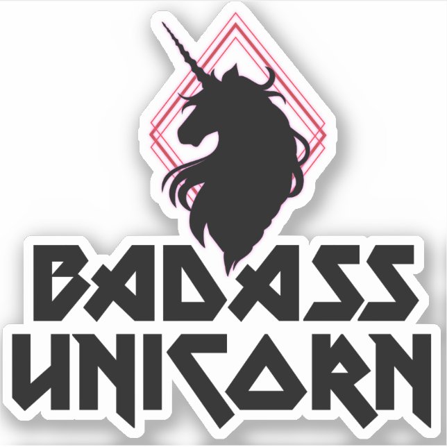 Badass Unicorn Aufkleber (Vorderseite)