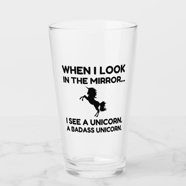 BADASS UNICORN GLAS (Vorderseite)
