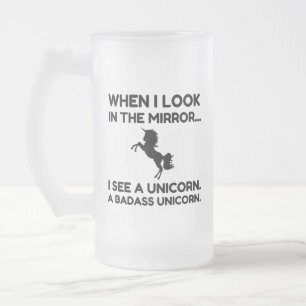 BADASS UNICORN MATTGLAS BIERGLAS