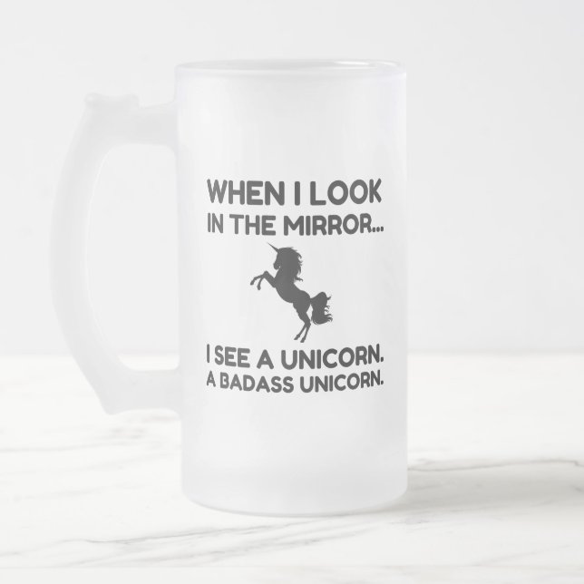 BADASS UNICORN MATTGLAS BIERGLAS (Links)