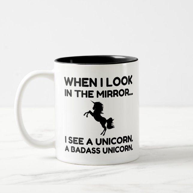 BADASS UNICORN ZWEIFARBIGE TASSE (Links)