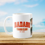 Badass Vater Club Cooler Spaß Kaffeetasse<br><div class="desc">Nehmen Sie an dieser coolen Tasse im Badass Vater Club teil! Trendy Foto Collage Design für ein lustiges Vatertag Geschenk. Herzlichen Glückwunsch zu phantastischen Vätern!</div>