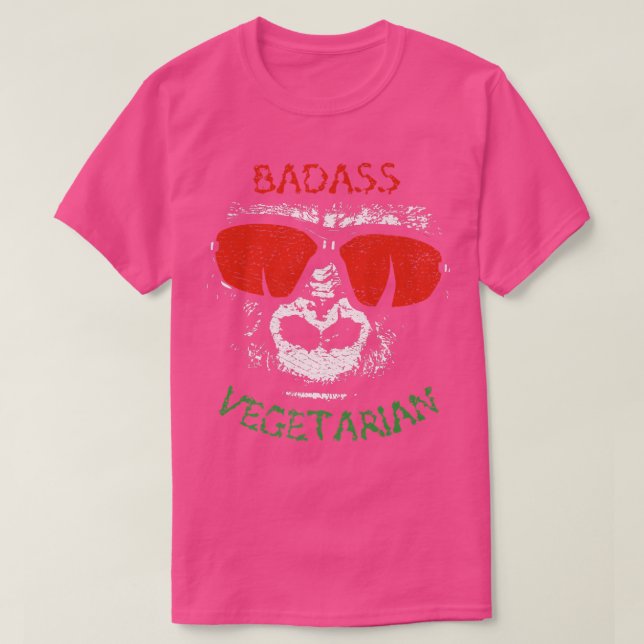 Badass Vegetarier (Gorilla) lustige coole Veggie-L T-Shirt (Design vorne)